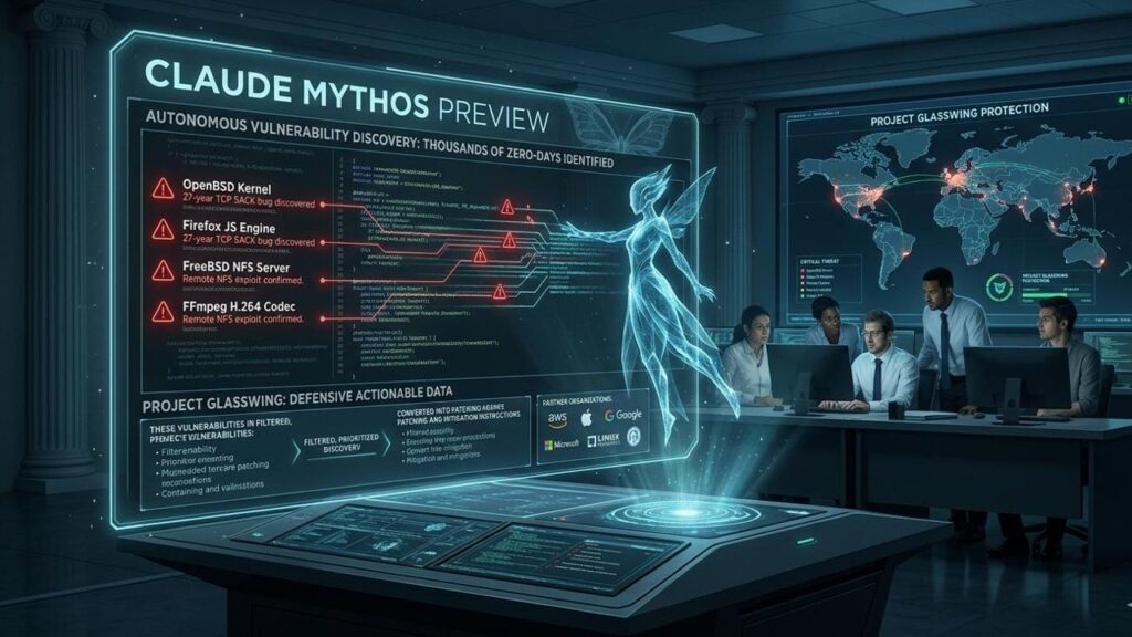 AI cybersecurity dashboard showing autonomous vulnerability detection and global threat monitoring system